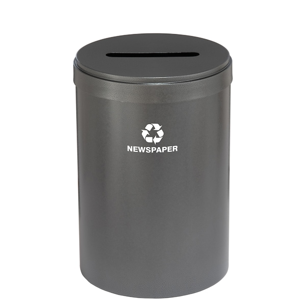 41 gal Round Recycling Bin, Silver Vein