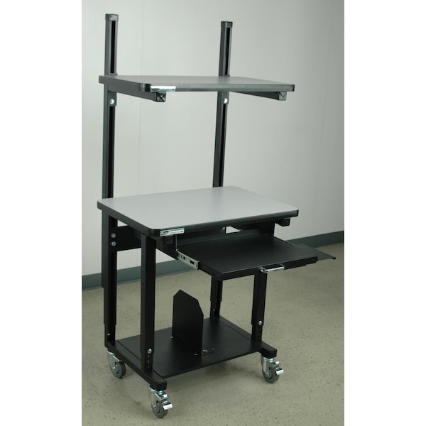 Mobile Computer Dest W/ Top Shelf