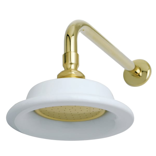 Shower Head, Polished Brass, Wall Mount