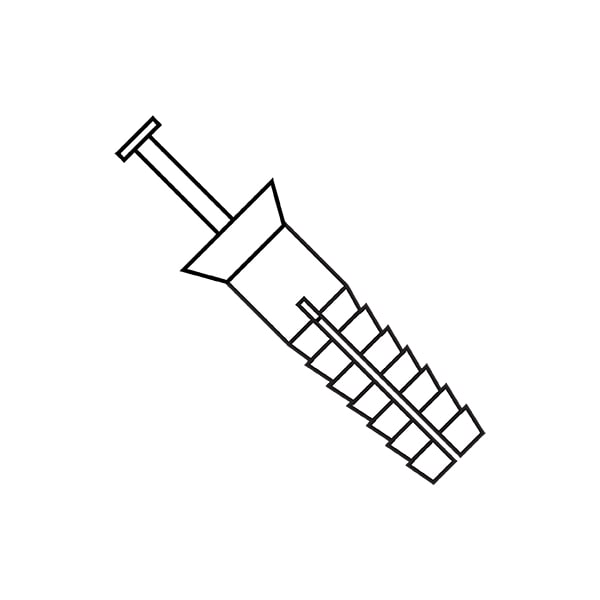 Nail Drive Anchor, 1/4" Dia., 9/16" L, Nylon White, 1000 PK