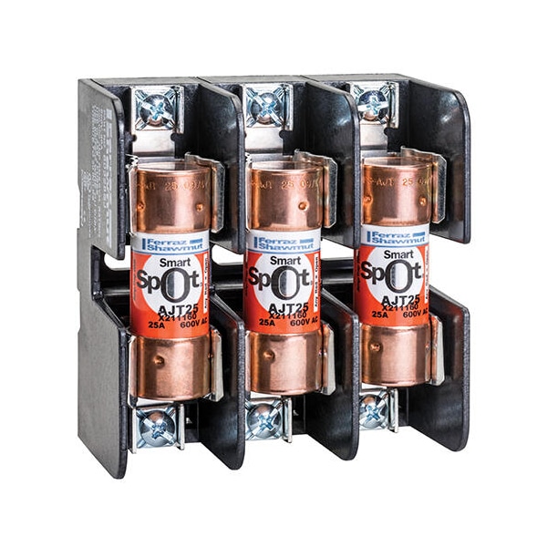 Fuse Holder, 3 Poles, 600V AC/DC Volt Rating