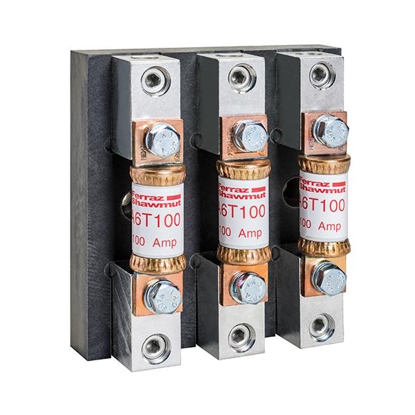 Open Fuse Block, T UL Class, 3 Poles, 600V AC/DC Volt Rating