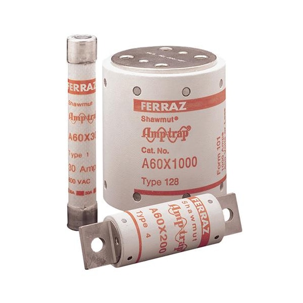 Semiconductor Fuse, A60X Series, 125A, Fast-Acting, 600V AC, Bolt-On