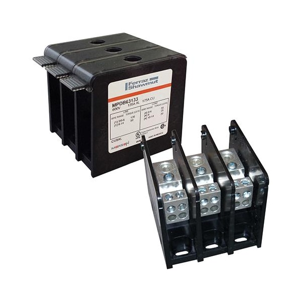 Power Distribution Block, 1 Pole, 1,000 V AC/DC, Screw