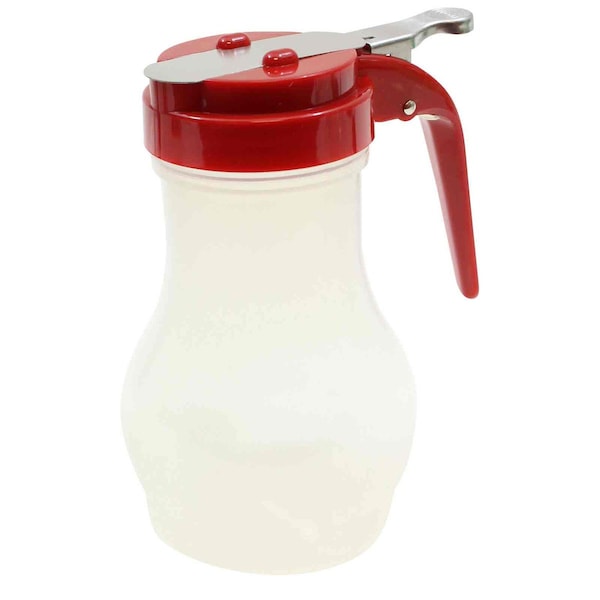 Syrup Dispenser, Teardrop, Red, 10 oz, PK12