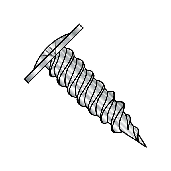 Self-Drilling Screw, #8 x 1 in, Plain 18-8 Stainless Steel Truss Head Phillips Drive, 2500 PK