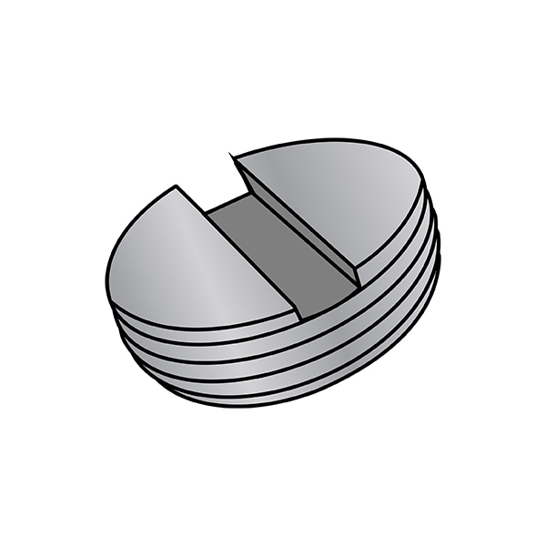 1/2-14 SLOTTED PIPE PLUG D.C. ZINC ALLOY, PK1000