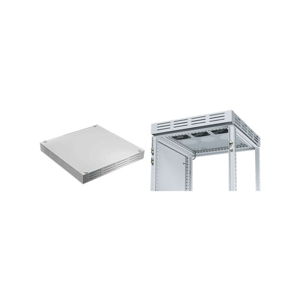 PROLINE Vented Top with Integral Fan Tray, fits 800x800mm, Lt Gray, St