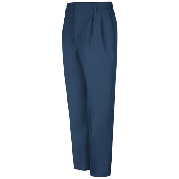 Men's Men's Pleated Twill Pant, 28 in, Navy, 64% Polyester/35% Cotton