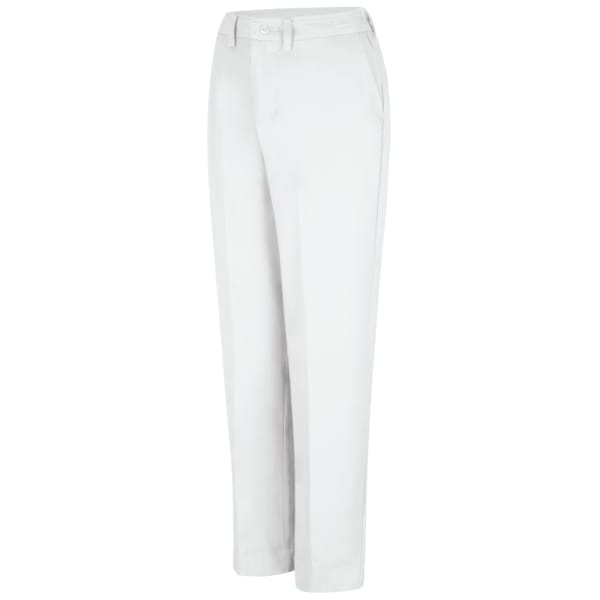 Women's Womens Pant W/Side Elastic, 26, White, Cotton/Polyester