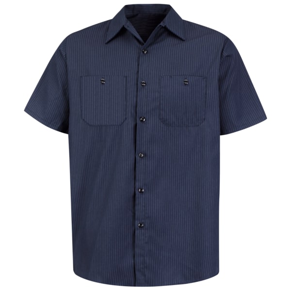 Mens Ss Nvy Twin Stripe Workshirt, 3XL