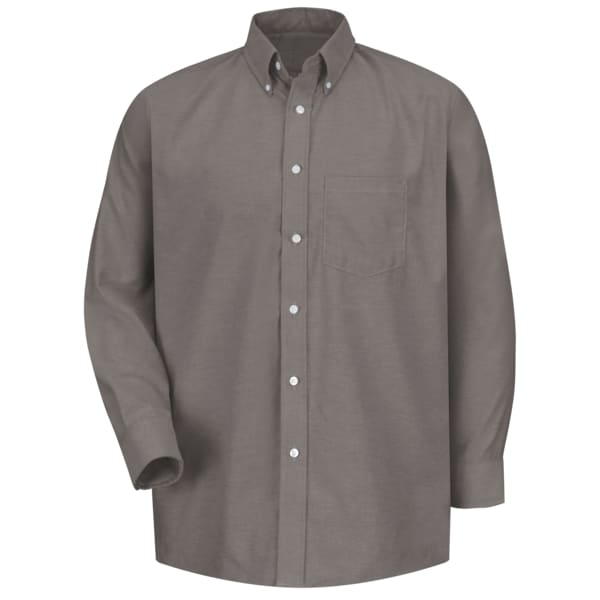 Men's Mens Gray Ls Dress Shirt 60/40, Cotton/Polyester, Button Fronts, 1 Pocket(s), Gray, L