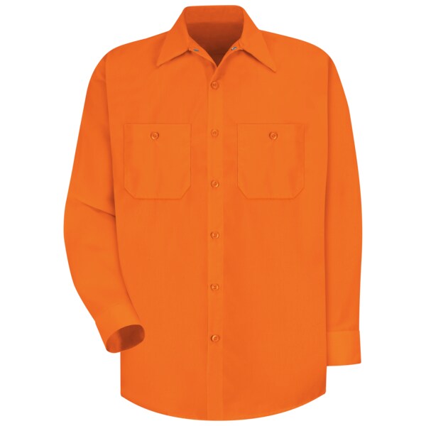 Ls Hi-Vis Orange Workshirt, L