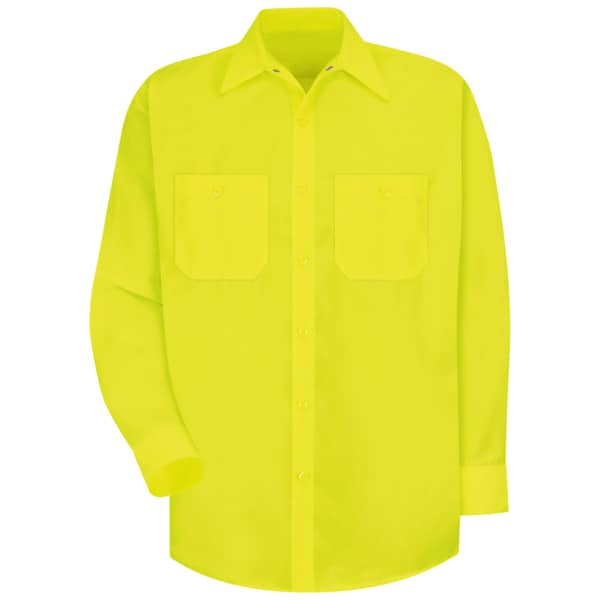 Ls Hi-Vis Yellow Workshirt, 3XL