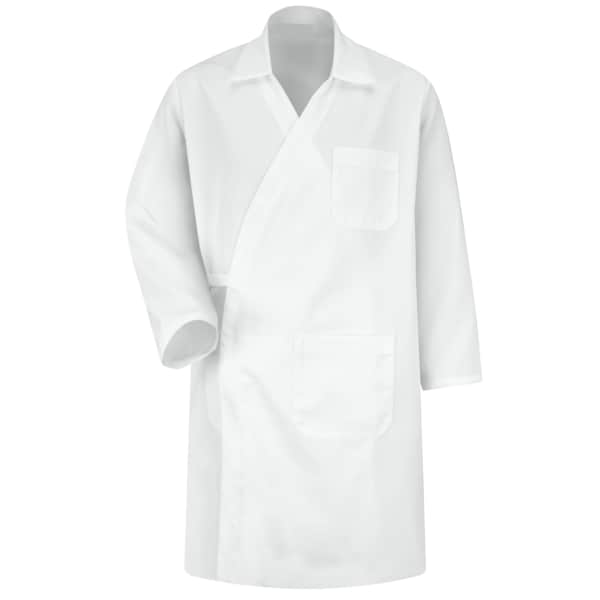 Unisex White Butcher Wrap 65P/35C