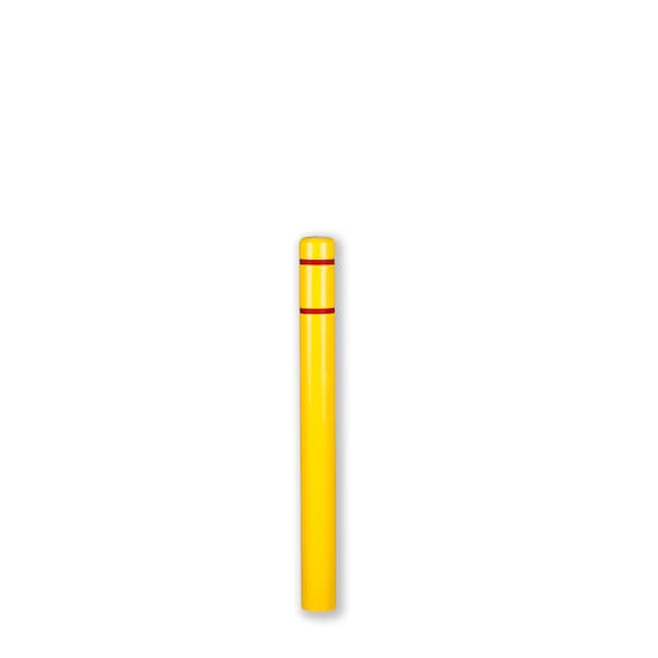 Post Sleeve, 4.5" Dia, 64" H, Yellow/Red