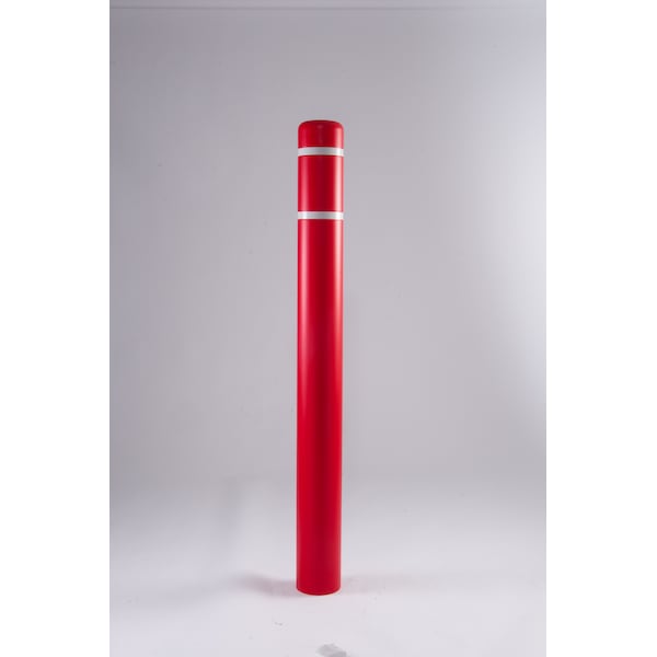 Post Sleeve, 7" Dia, 72" H, Red/White