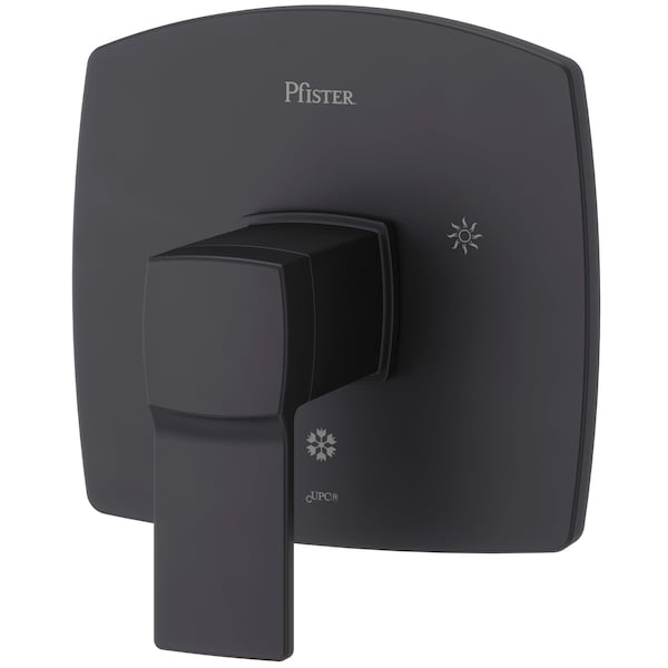 Single Handle Deckard Valve Only Trim, Matte Black, Single Hole Mount, Matte Black 1 Hole