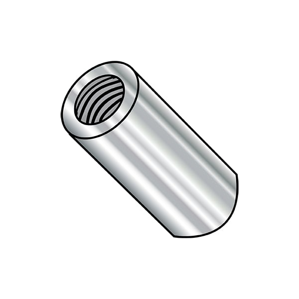Round Standoffs, #8-32 Thrd Sz, 1 in Bd L, Stainless Steel Plain, 1/4 in OD, 500 PK