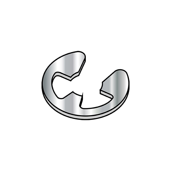 External-E E-Clip, Stainless Steel Plain Finish, 0.062 in Shaft Dia, 500 PK