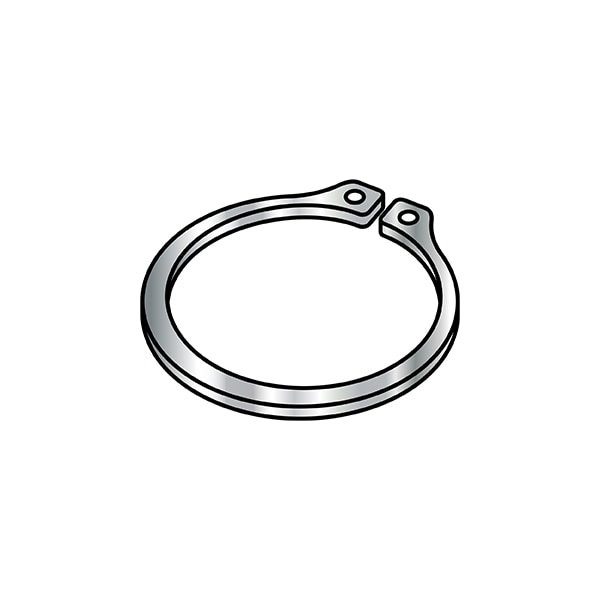 External Retaining Ring, Steel Plain Finish, 0.281 in Shaft Dia, 100 PK