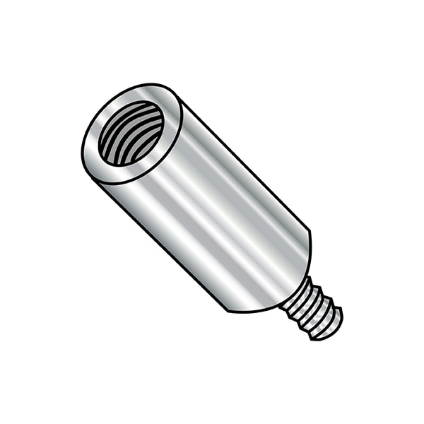 Round Standoffs, #4-40 Thrd Sz, 3/4 in Bd L, Stainless Steel Plain, 3/16 in OD, 500 PK