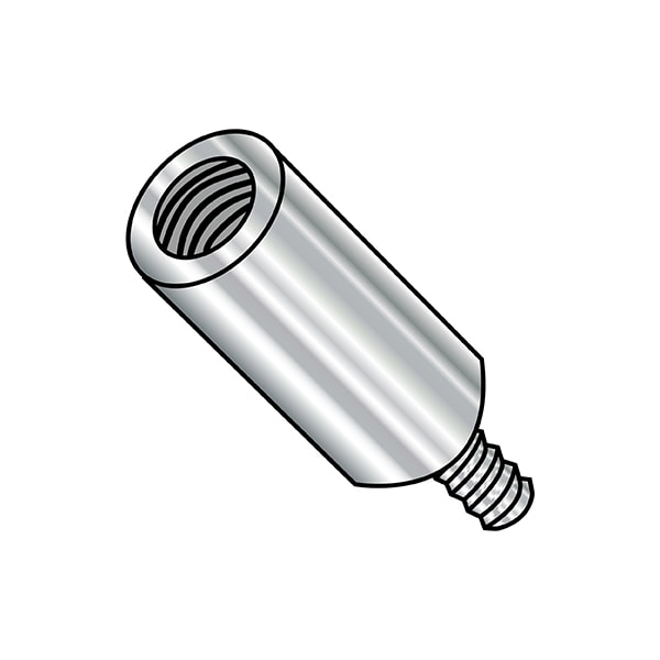 Round Standoffs, #4-40 Thrd Sz, 1/2 in Bd L, Stainless Steel Plain, 1/4 in OD, 500 PK