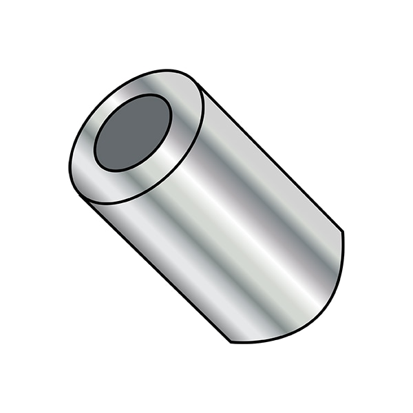 Round Spacer, #4 Screw Size, Nickel Brass, 3/4 in Overall Lg, 500 PK
