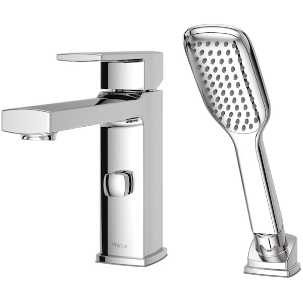 Single Handle Deckard Single Control 2 Hole Roman Tub, Polished chrome 2 Hole