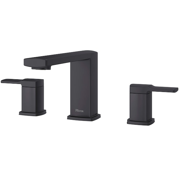 Dual Handle Deckard 3 Hole, Roman Tub Trim Only Matte, Matte Black 3 Hole