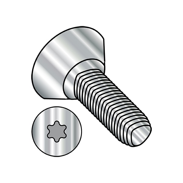 Thread Cutting Screw, #8-32 x 3/8 in, Passivated Stainless Steel Flat Head Torx Drive, 5000 PK