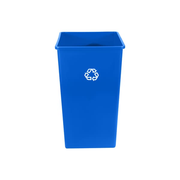 Square Square Recycling Container, 50 gal., 19-, Blue, Plastic
