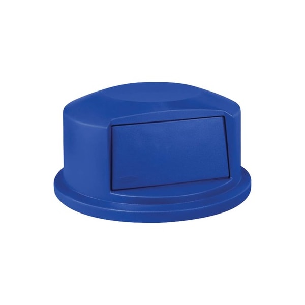 32 Gal Trash Can Lid, Blue, Plastic, 23 in W/Dia