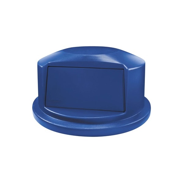 44 Gal Trash Can Lid, Blue, Plastic, 25 in W/Dia