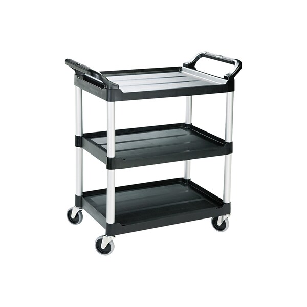 Rubbermaid Service Cart, 34" x 19" x 38", Black, 1/Each