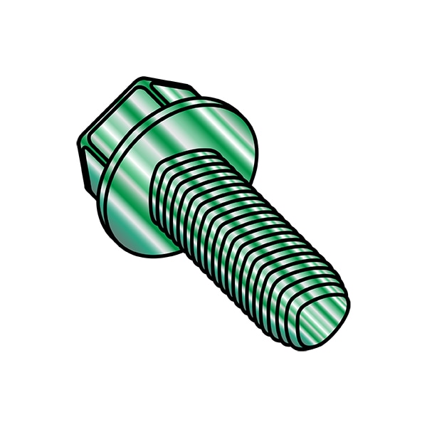 Thread Cutting Screw, #6-32 x 3/8 in, Wax Steel Hex Head Hex Drive, 10000 PK