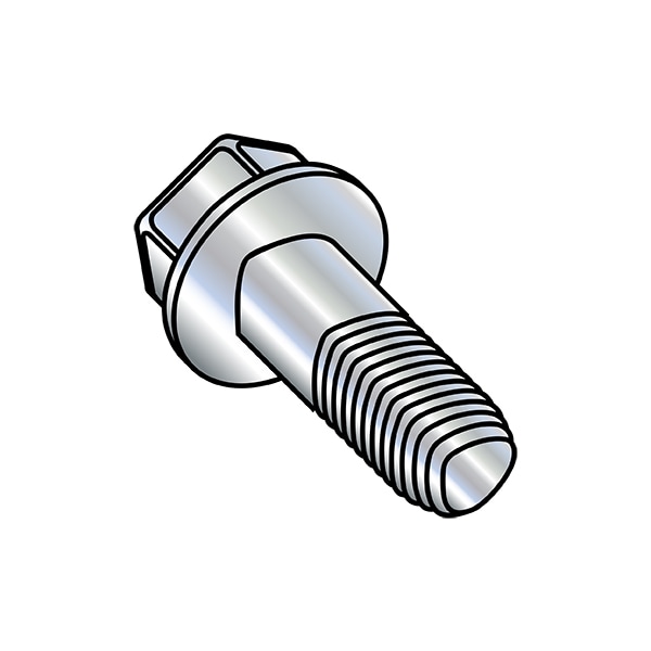 Thread Cutting Screw, 1/2"-13 x 3 in, Zinc Plated Steel Hex Head Hex Drive, 200 PK