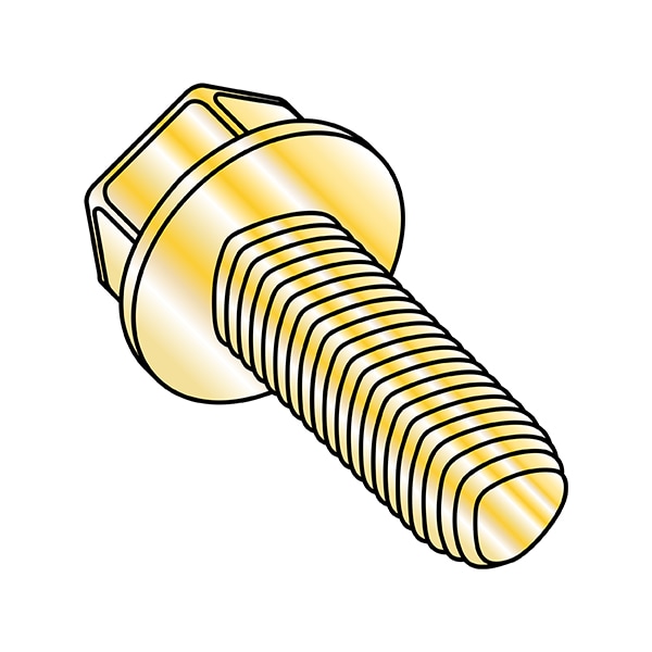 Thread Cutting Screw, 1/4"-20 x 5/8 in, Wax Steel Hex Head Hex Drive, 3000 PK