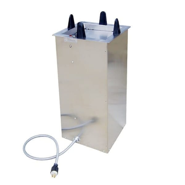 Regular Heated Drop-In Square Plate Dispenser; 11-1/2" to 12"