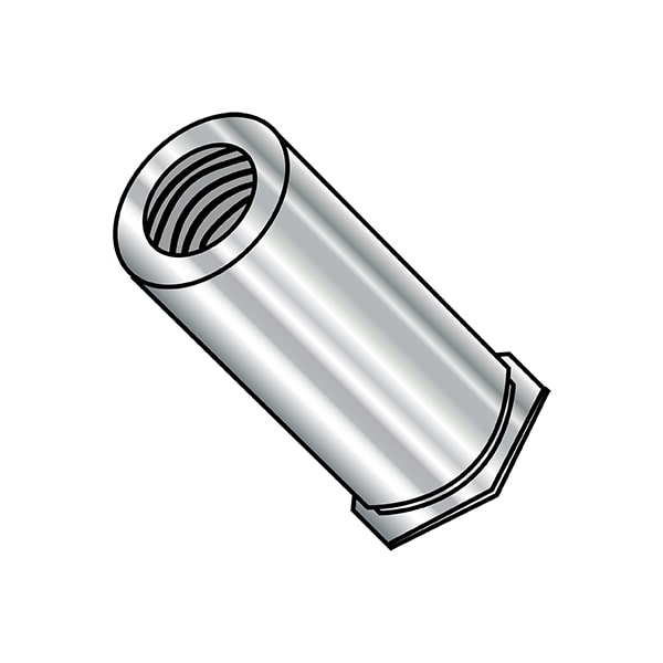 Self-Clinching Stud, 6-32 x 7/16 in, Self Clinching, Stainless Steel, Plain Finish, 1000 PK