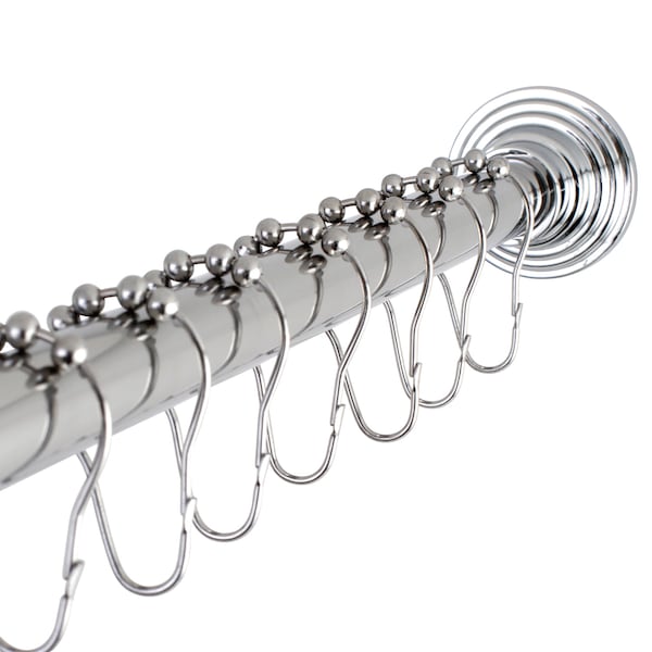 SCC2711 Adjustable Shower Curtain Rod with Ring Combo