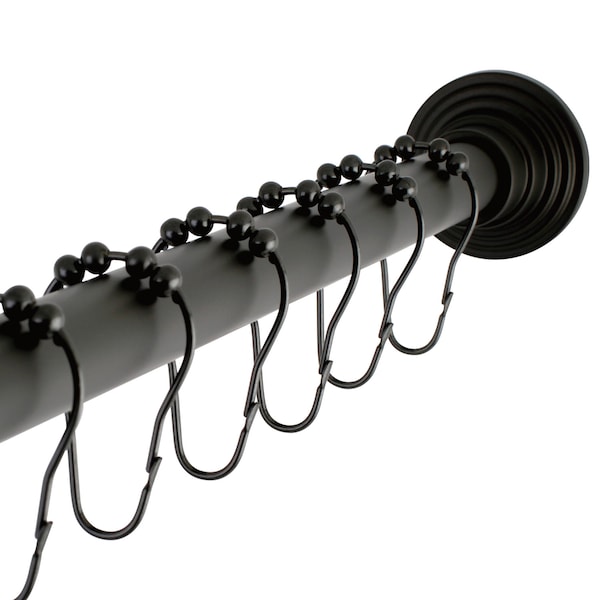 SCC2715 Adjustable Shower Curtain Rod with Ring Combo
