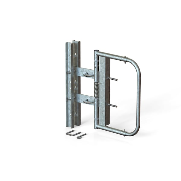 Self Closing Swing Gate, 16"-26" Opening, Finish: Galvanized