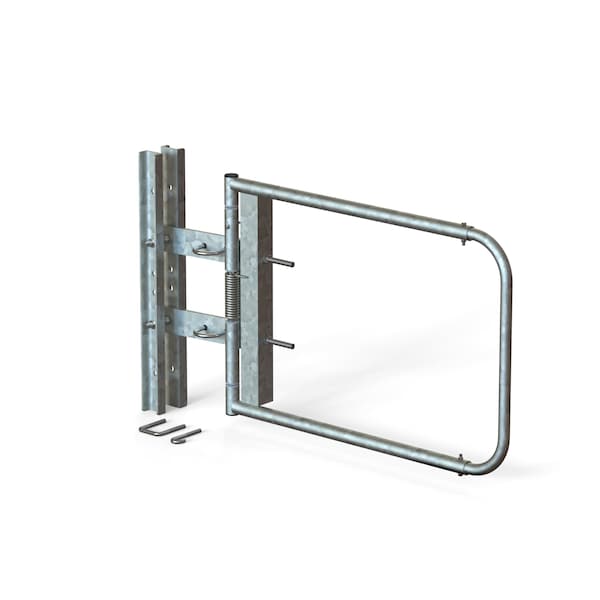 Safety Swing Gate, Fits 40"-48" Opening, Self Closing, Finish: Galvanized