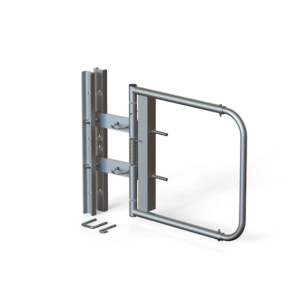 Safety Swing Gate, Fits 24"-40" Opening, Self Closing, Finish: Stainless Steel