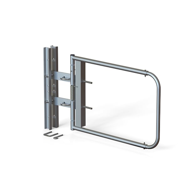 Safety Swing Gate, Fits 40"-48" Opening, Self Closing, Finish: Stainless Steel