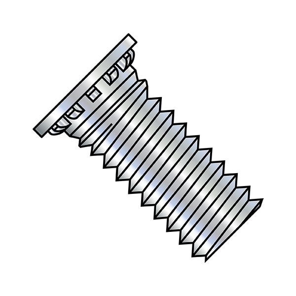 Captive Panel Screw, #10-24 Thrd Sz, 1 in Lg, Flush, Zinc Plated Hardened Steel