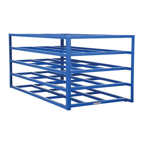 Starter Horizontal Sheet Storage Rack, 102 in D, 54 in W, 5 Shelves, Blue
