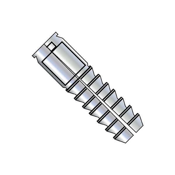 Long Lag Shield, 3/8" Dia, 2-1/2" L, Alloy Steel Zinc Plated, 50 PK