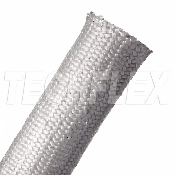 Braided Cable Sleeve, 4 in Inside Dia., 4-1/2 in Max Bundle Dia., 25 ft, Natural